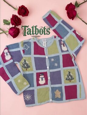 *1087 Talbots cardigan angora Sweater Girls size 8